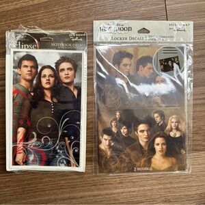 New Retired Hallmark 2010 Twilight New Moon/Eclipses Notebook Decal Lot(2)🌙✨